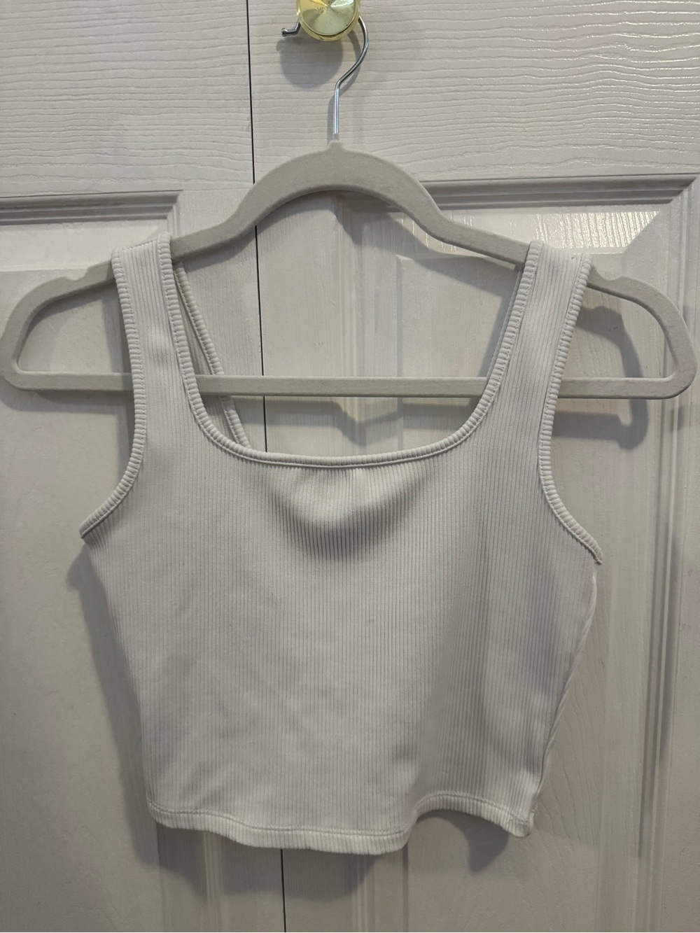wild fable White Ribbed Cropped Tank Top